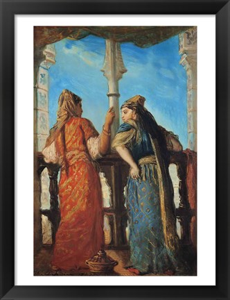 Framed Jewish Women at the Balcony, Algiers, 1849 Print