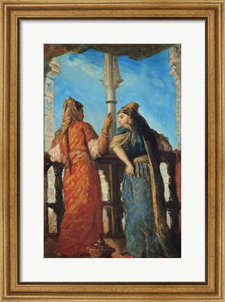 Framed Jewish Women at the Balcony, Algiers, 1849 Print