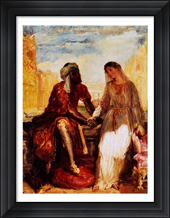 Framed Othello and Desdemona in Venice, 1850 Print