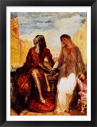 Framed Othello and Desdemona in Venice, 1850 Print