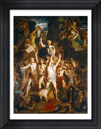 Framed Defence of Gaul, 1855 Print