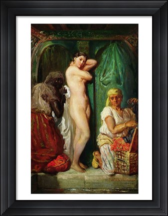 Framed Bath in the Harem, 1849 Print
