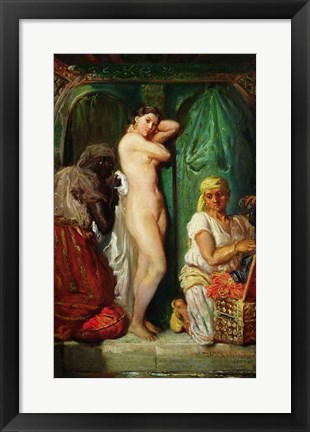 Framed Bath in the Harem, 1849 Print