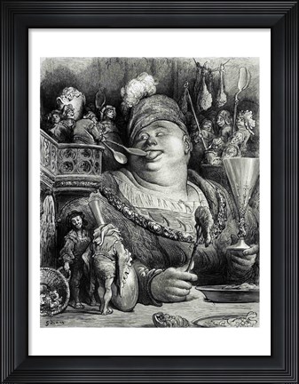 Framed Pantagruel&#39;s meal Print