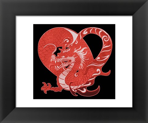 Framed Red Dragon Print