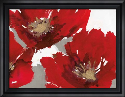 Framed Red Poppy Forrest II Print