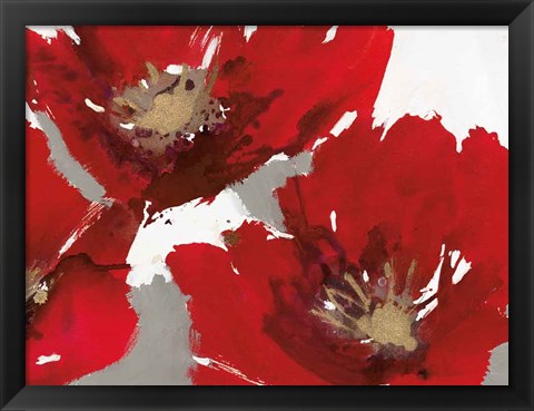 Framed Red Poppy Forrest II Print