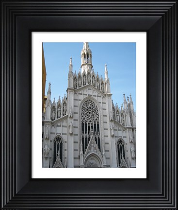 Framed Gothic White Church Print