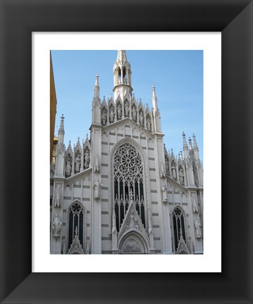 Framed Gothic White Church Print