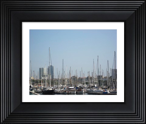 Framed Barcelona Marina Print