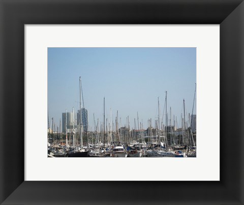 Framed Barcelona Marina Print
