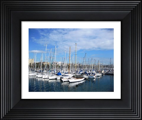 Framed Barcelona Harbour Print