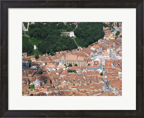 Framed Brasov Black Church and City Square Print
