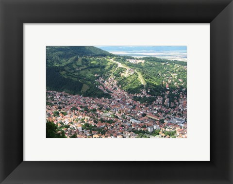 Framed Brasov Seen from Tampa Hill Print