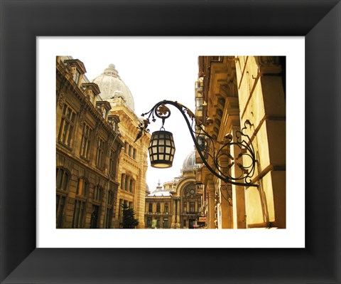 Framed Bucharest Artistic Street Light Print