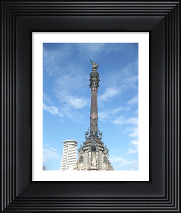 Framed Columbus Column Barcelona Print