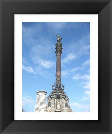 Framed Columbus Column Barcelona Print