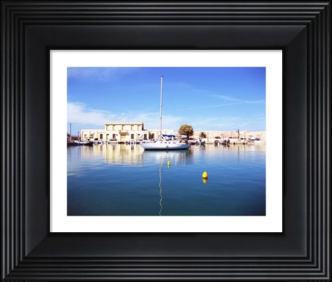 Framed Crete Harbour Print