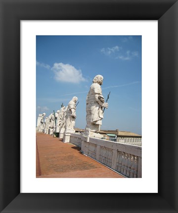 Framed Rome Statues of Saints on San Pietro on Roof Print