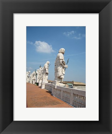 Framed Rome Statues of Saints on San Pietro on Roof Print