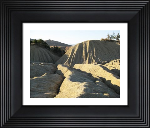Framed Sun Setting on Mud Crevasses Print