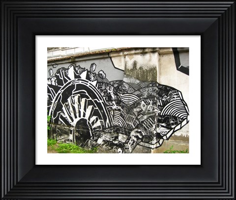 Framed Urban Graffitti on a building Print