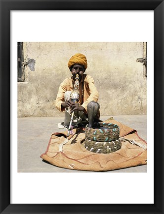 Framed Snake Charmer Jaipur India Print