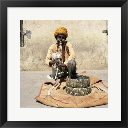 Framed Snake Charmer Jaipur India Print