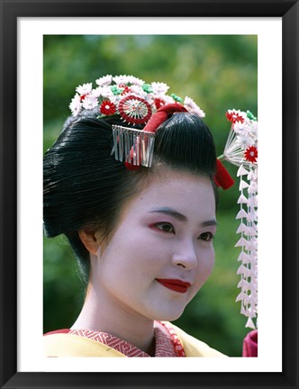 Framed Japanese Geisha Close Up Print