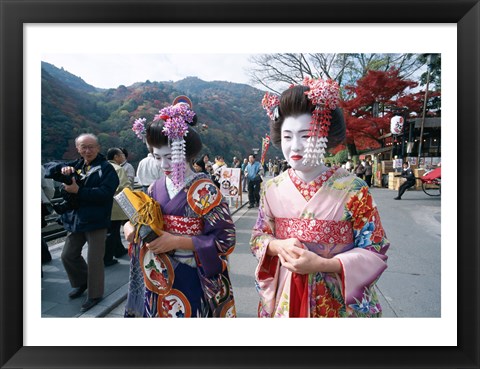 Framed Geishas, Kyoto, Honshu, Japan Print