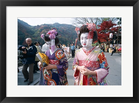 Framed Geishas, Kyoto, Honshu, Japan Print