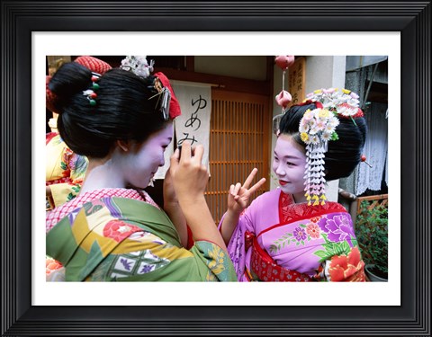 Framed Geishas Photographing Each Other Print