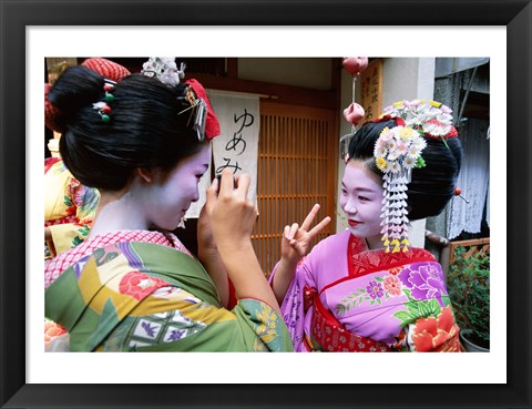 Framed Geishas Photographing Each Other Print