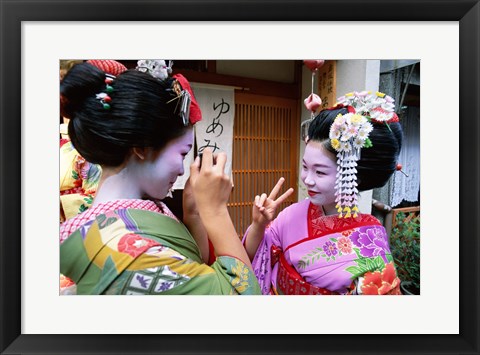 Framed Geishas Photographing Each Other Print