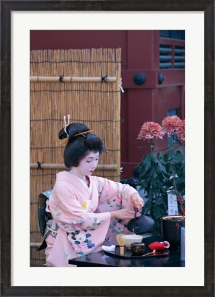 Framed Geisha, Tokyo, Honshu, Japan Print