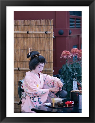 Framed Geisha, Tokyo, Honshu, Japan Print