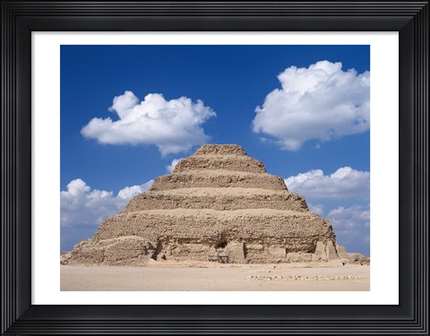 Framed Step Pyramid of Zoser, Sakkara, Egypt Print