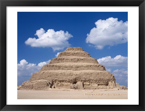 Framed Step Pyramid of Zoser, Sakkara, Egypt Print