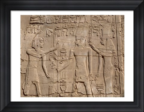 Framed Ramses II in front of Amun and Sethi I, Luxor Temple, Aswan, Egypt Print