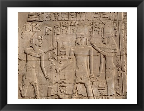 Framed Ramses II in front of Amun and Sethi I, Luxor Temple, Aswan, Egypt Print