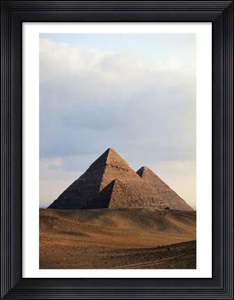 Framed Pyramids on a landscape, Giza, Egypt Print