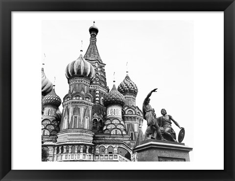 Framed Monument of Minin and Pozharsky St. Basil&#39;s Cathedral Moscow Russia Print