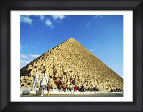 Framed Giza Pyramids, Giza, Egypt (camel) Print