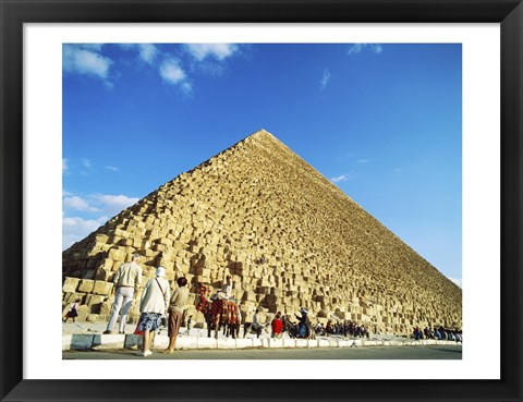 Framed Giza Pyramids, Giza, Egypt (camel) Print