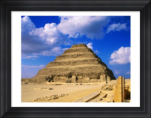 Framed Step Pyramid of Zoser, Saqqara, Egypt Print
