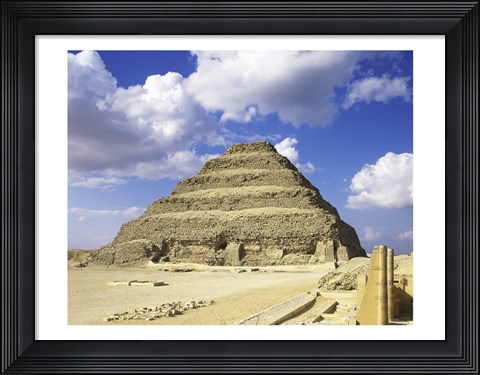 Framed Step Pyramid of Zoser, Saqqara, Egypt Print