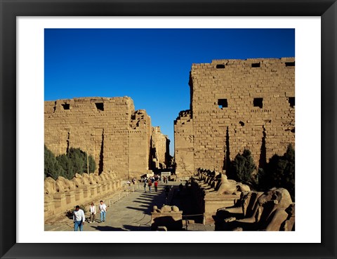Framed Avenue of Sphinxes, Temples of Karnak, Luxor, Egypt Print