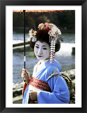 Framed Geisha looking sideways, Kyoto, Japan Print