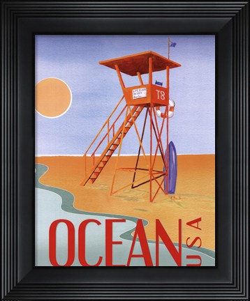 Framed Beach Watch II Print