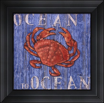 Framed Coastal USA Red Crab Print